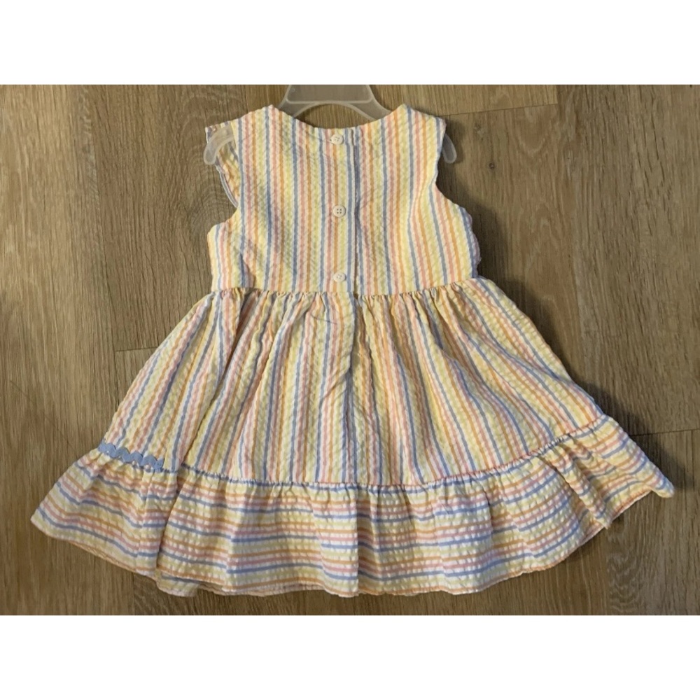 (NWT) Good Lad Girl’s Size 2T Blue & Pink Ruffled Tiered Sundress With Flowers - Picture 6 of 8